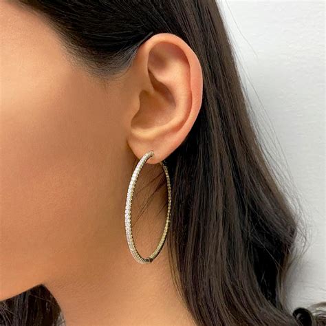 Designer Earrings: Fine Gold Hoops, Silver Studs .